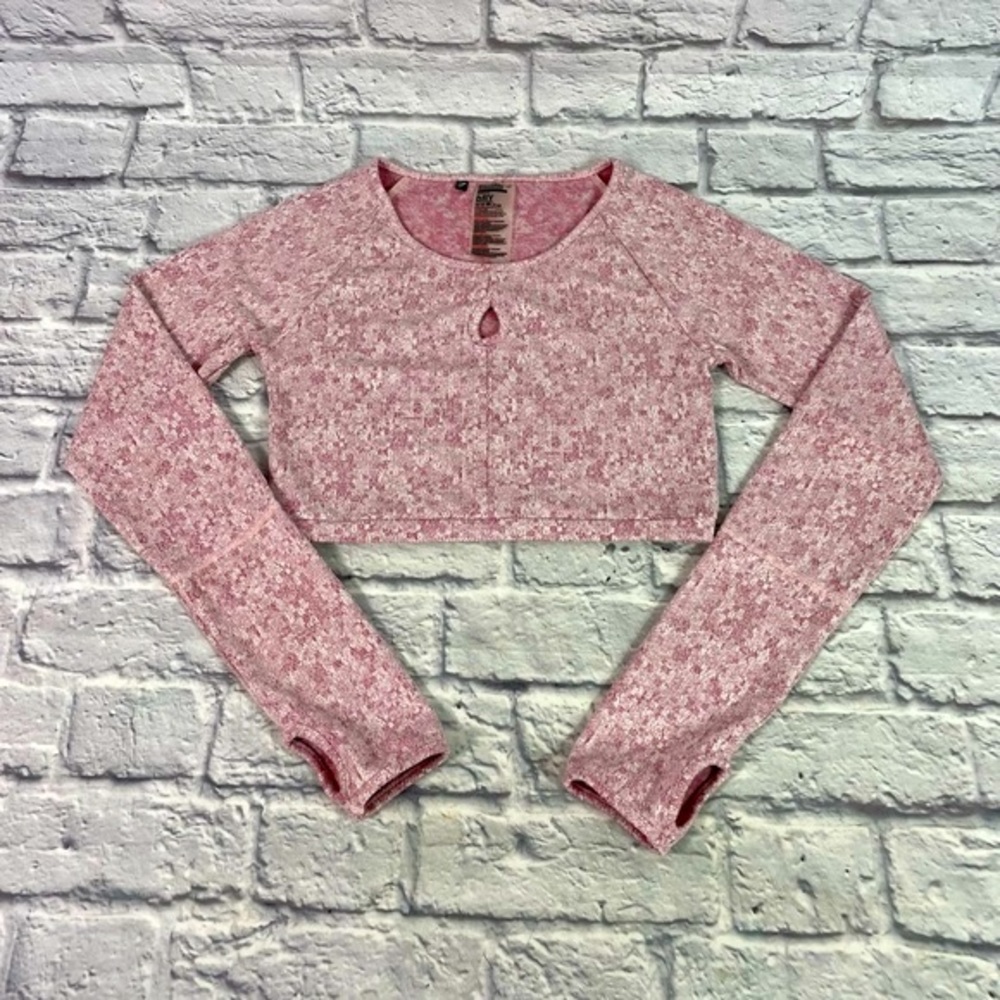 GYMSHARK Fleur Textured Crop Top, Size S